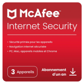 Mcafee Internet Security 3 appareils 1 an
