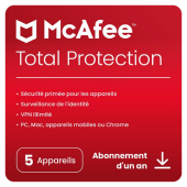 Mcafee Total Protection 5 appareils 1 an