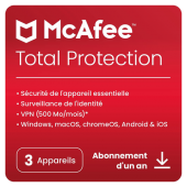 Mcafee Total Protection 3 appareils 1 an