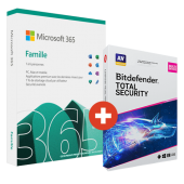 Microsoft 365 Famille + Bitdefender Total Security 3 appareils